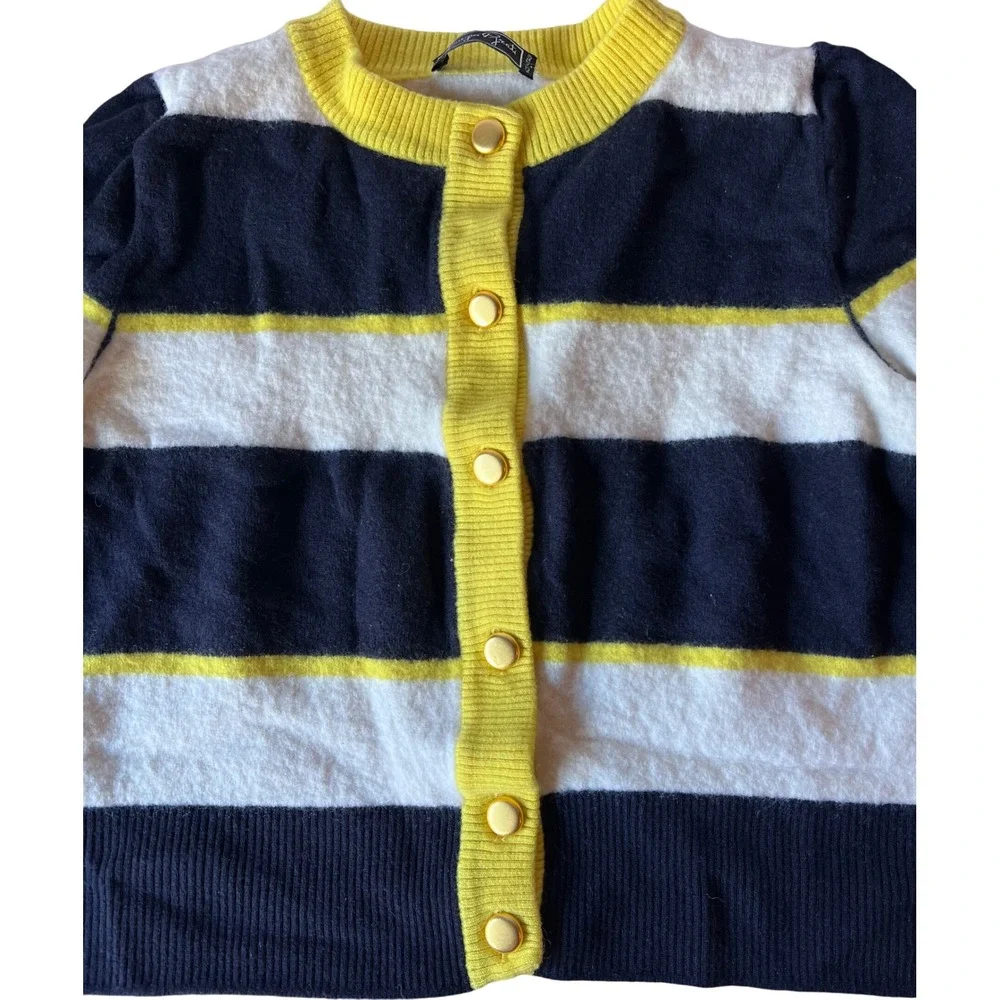 Giorgio Grati‎ Kids Striped Wool Cardigan Sweater Gold Buttons Made in Italy